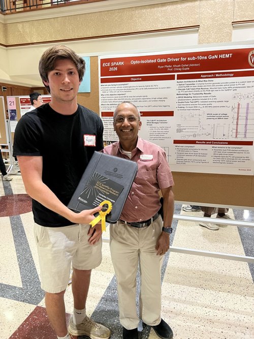 Ryan Pfeifer with Parameswaran Ramanathan, ECE Interim Department Chair, at the SPARK poster symposium